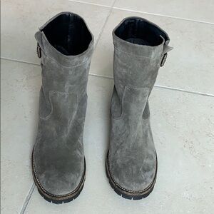 Elyse‎ Walker Grey Suede Moto Boots.
